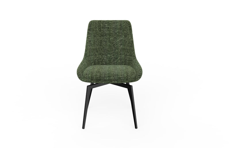 CEO 180 Degree Return Swivel Upholstered Dining Chair in Olive
