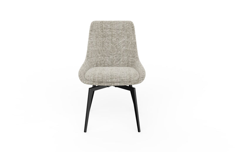 CEO 180 Degree Return Swivel Upholstered Dining Chair in Beige