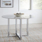 Amalfi 48 inch Round Carrara Marble Top Dining Table with Chrome Base