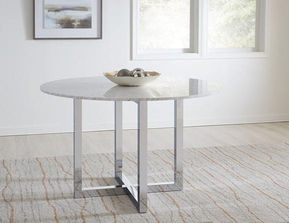 Amalfi 48 inch Round Carrara Marble Top Counter Table