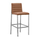 Amalfi Metal Back Bar Stool in Cognac Leather