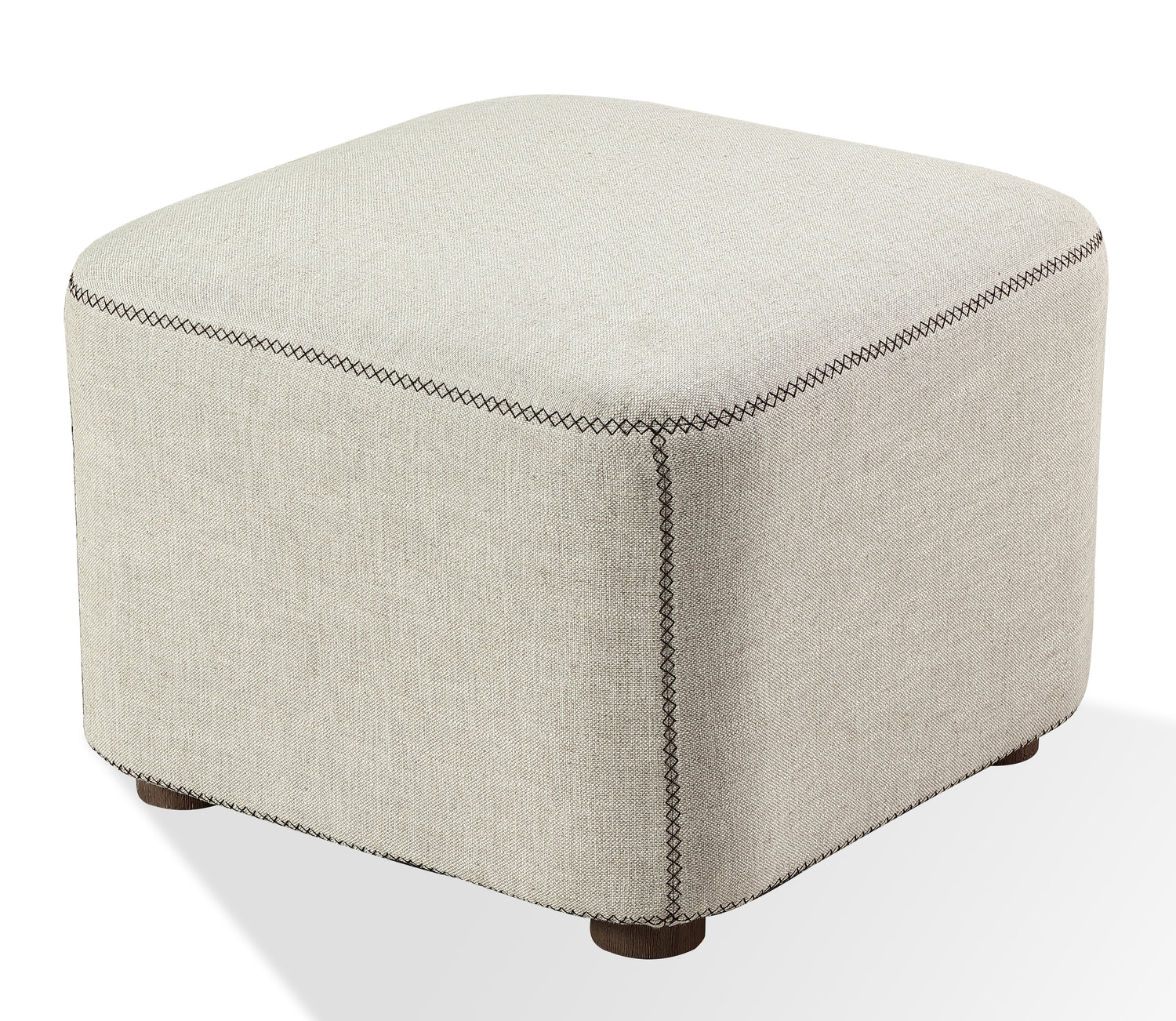 Louis Upholstered Ottoman in Natural Linen (2026)