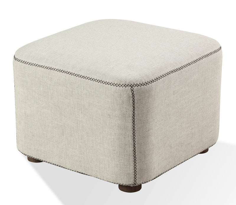 Louis Upholstered Ottoman in Natural Linen (2026)