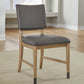 Franklin Dining Chair in Au Natural and Gray Leather