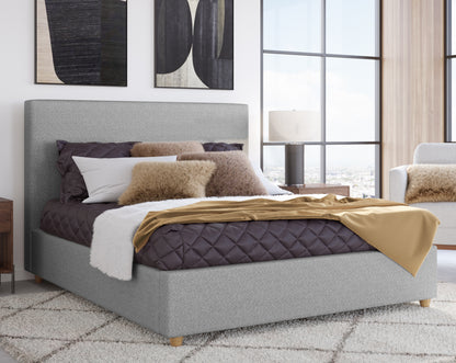 Olivia Upholstered Platform Bed in Pewter (2026)