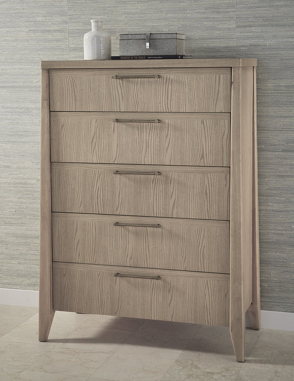 Sumire Five Drawer Ash Wood Chest in Ginger