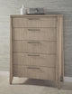 Sumire Five Drawer Ash Wood Chest in Ginger