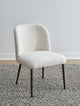 Avery Upholstered Dining Chair in Ricotta Boucle and Bronze Metal