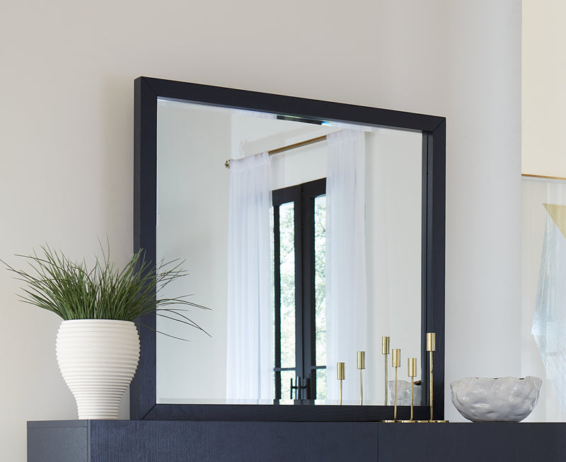 Argento Beveled Glass Wall or Dresser Mirror in Navy Blue