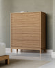 Tanner Five Drawer Ash Wood Chest in Flaxen