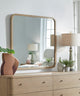 Penny Beveled Glass Wall or Dresser Mirror in Buff Cream