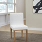 One Modern Coastal Upholstered Dining Side Chair in White Pearl and Bisque