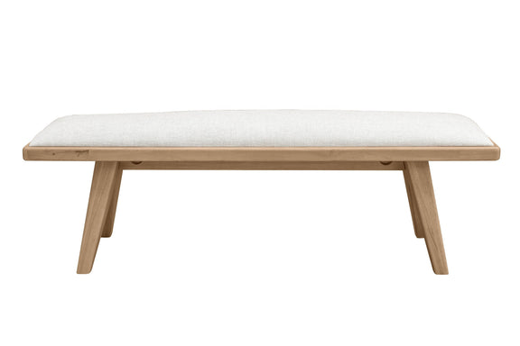 Sumire Upholstered Bench in Ginger and Natural Linen