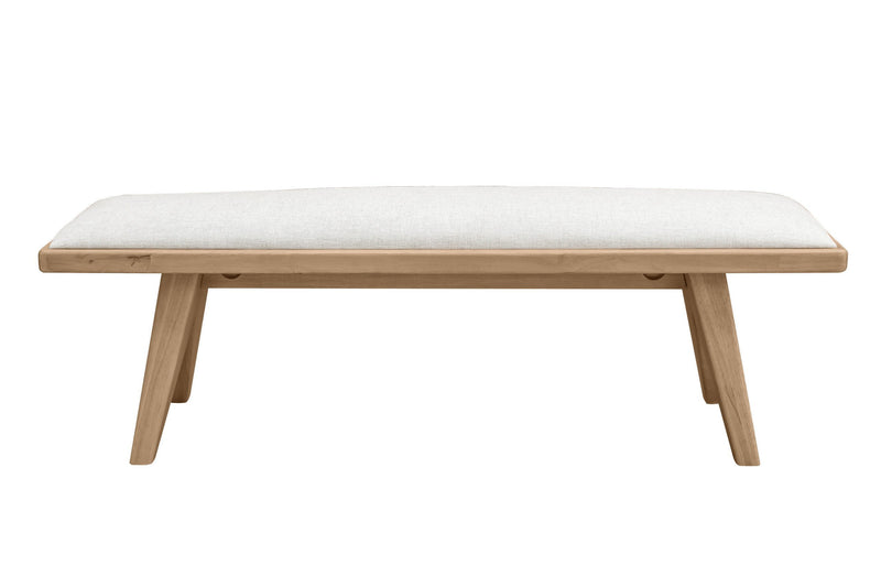 Sumire Upholstered Bench in Ginger and Natural Linen