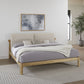 Furano Queen-size Upholstered Two Cushion Platform Bed in Ginger and Natural Linen