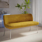 Fomo Chenille-upholstered Stainless Steel Base Settee in Pineapple