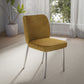 Fomo Chenille-upholstered Stainless Steel Base Dining Chair in Pineapple