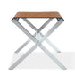 One Coastal Modern Director's Stool in Stainless Steel and Leather