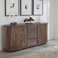 Liyana Solid Wood Three Drawer Two Door Sideboard in Natural Tan