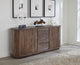 Liyana Solid Wood Three Drawer Two Door Sideboard in Natural Tan