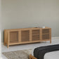 Tanner Four Door Solid Ash Media Console in Flaxen