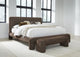 Mocoa California King-size Fully Upholstered Platform Bed in Mongoose Chenille